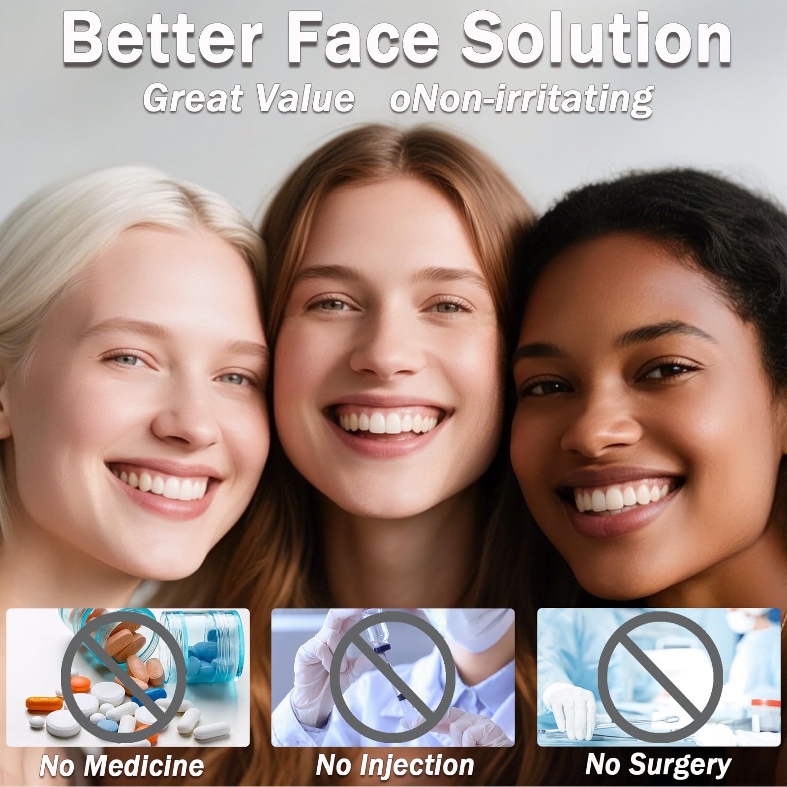 Apricot Face Lift Tape Strings Setup with four pull cords and varied lengths