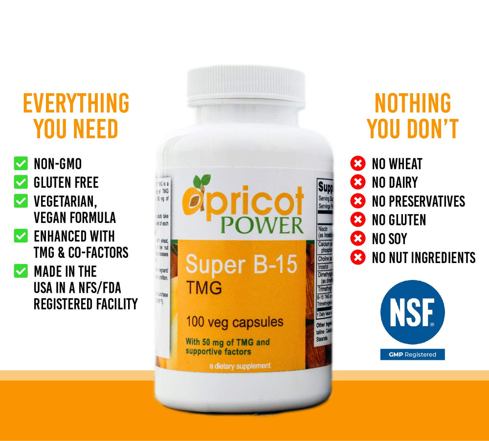Supplement facts showing 50mg TMG per serving
