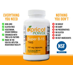 Supplement facts showing 50mg TMG per serving