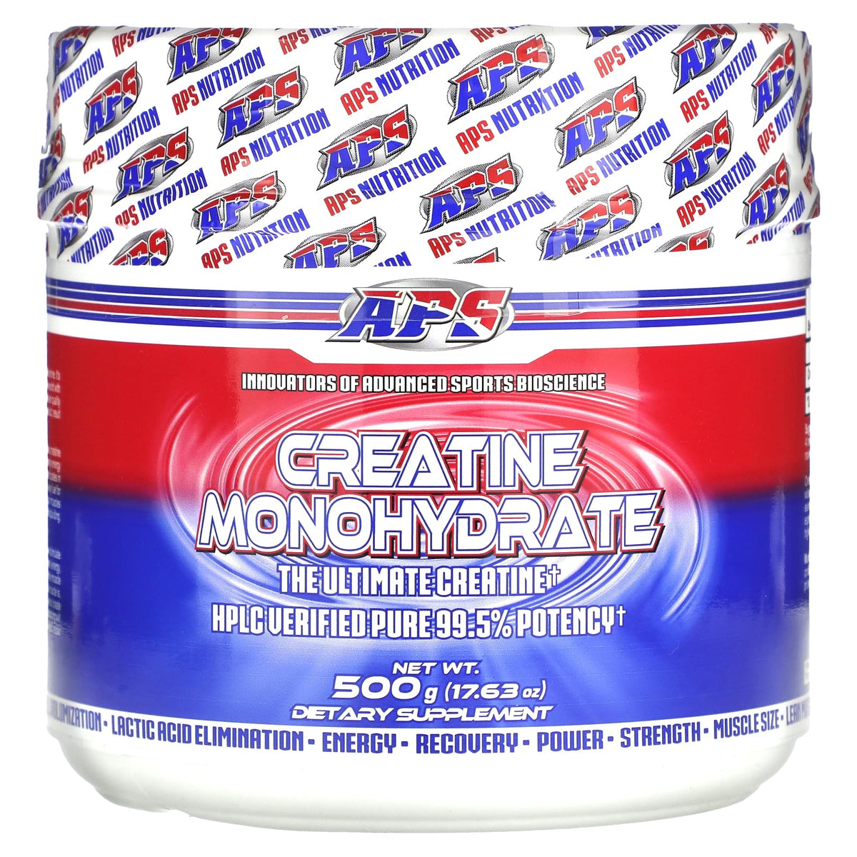 APS Pure Creatine Monohydrate 500g bottle - front view