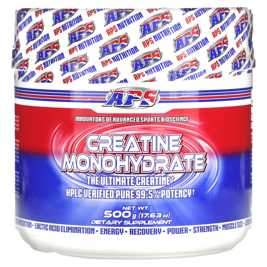 APS Pure Creatine Monohydrate 500g bottle - front view