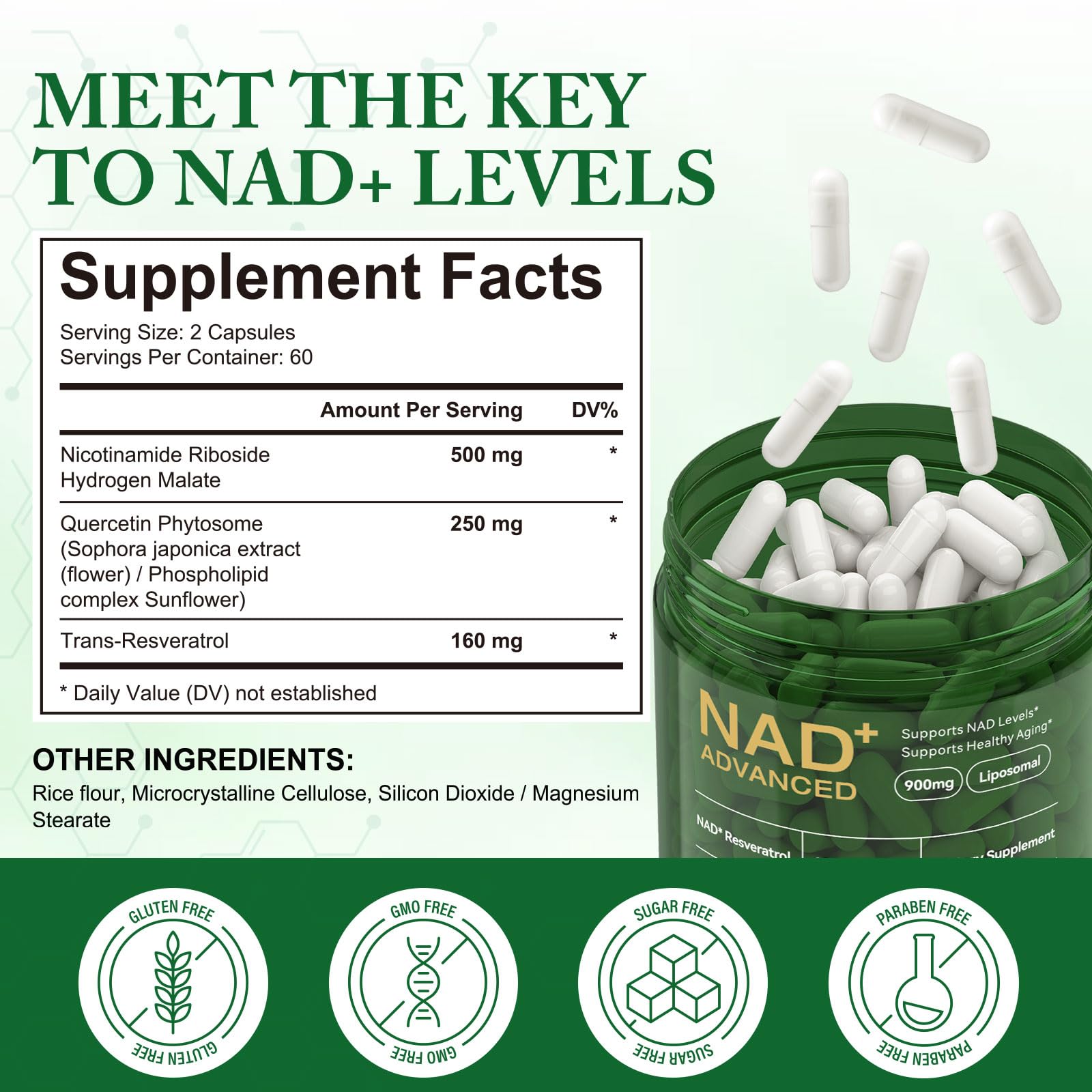 Liposomal NAD capsule close-up