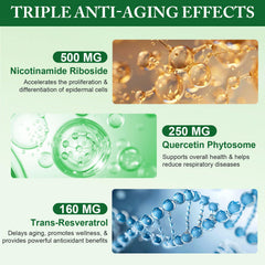 Close-up of Liposomal NAD capsules