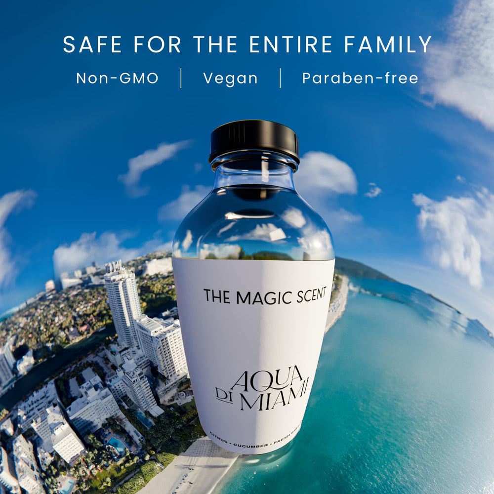 Aqua di Miami diffuser oil 4 oz label close-up