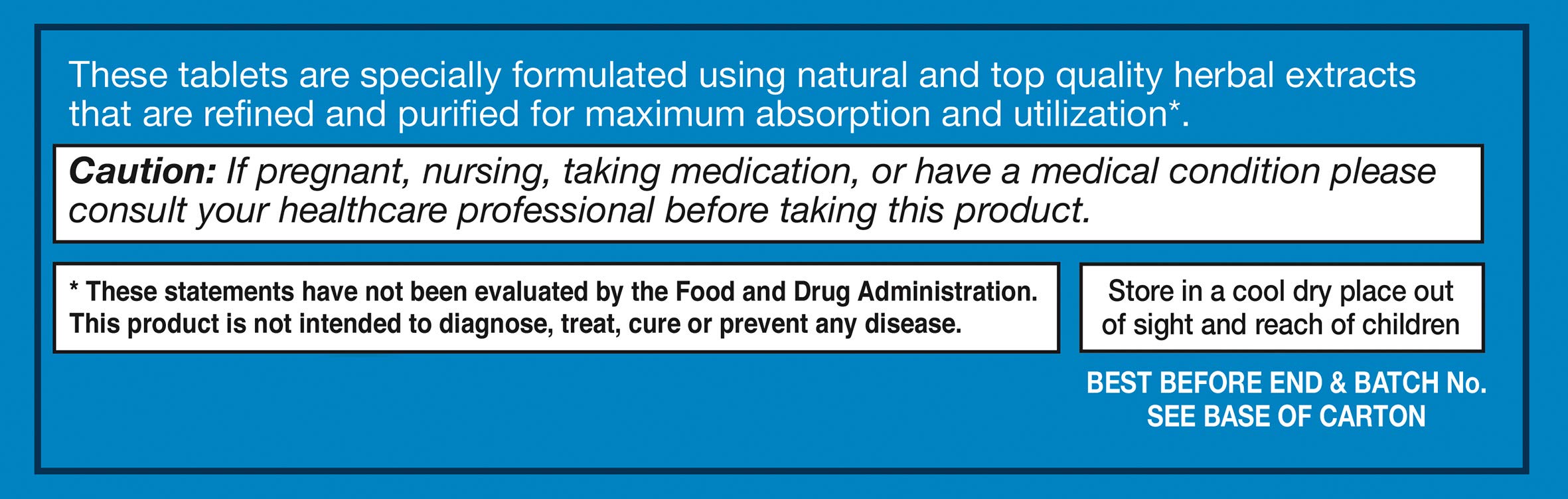 Herbal extracts used in Aquaflow tablets