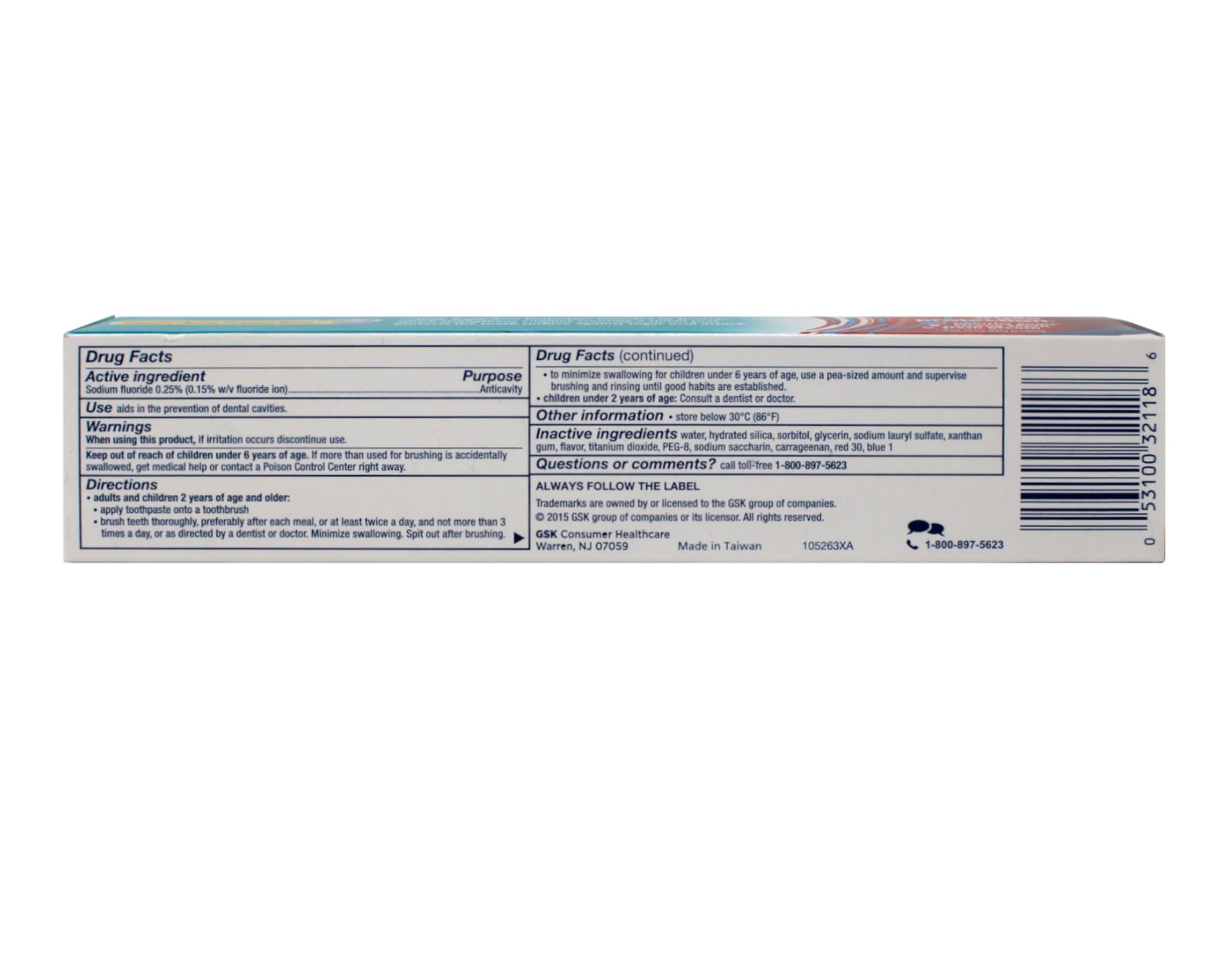 Aquafresh packaging display for Cool Mint 5.6 oz toothpaste 6 tubes