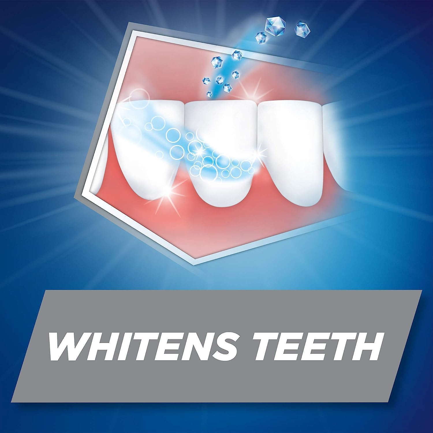 Micro-active foaming action reaching between teeth