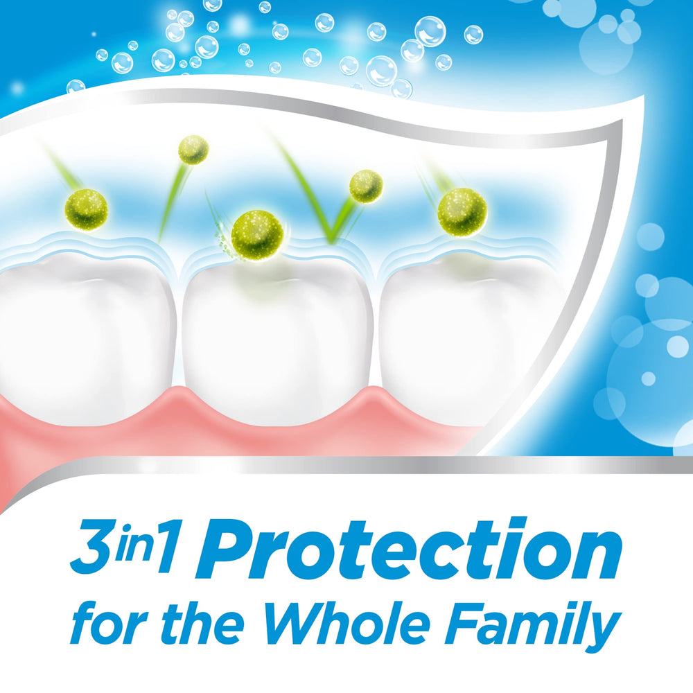 Mint swirls of Aquafresh toothpaste