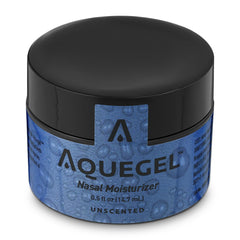 Aquegel Nasal Moisturizer original unscented jar close-up for long-lasting moisture.