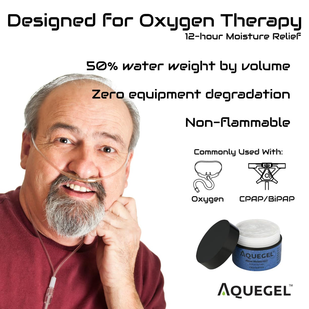 Aquegel water-based formula highlights 50% water content for gentle relief.