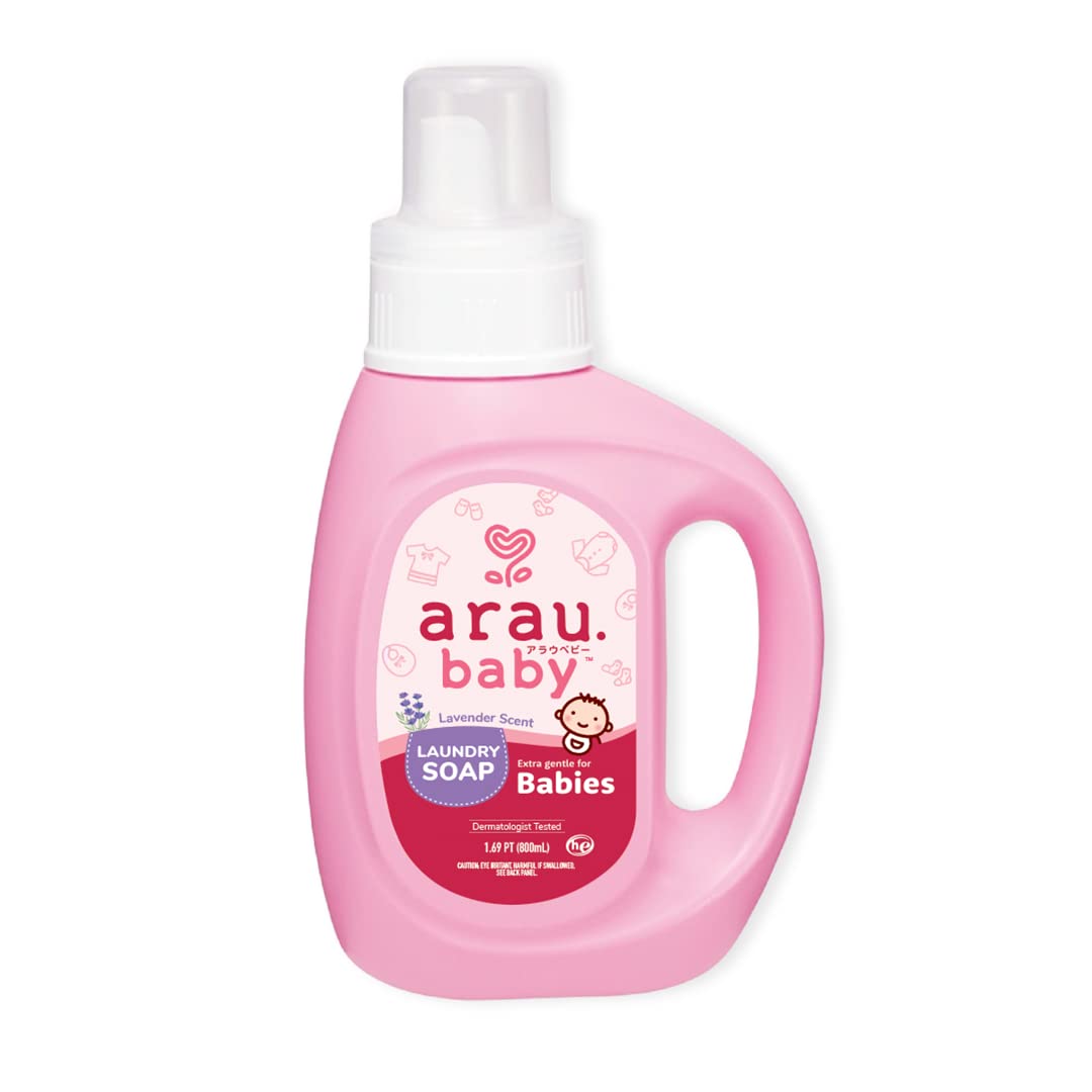 Arau Baby Laundry Soap bottle with lavender scent, 27 oz