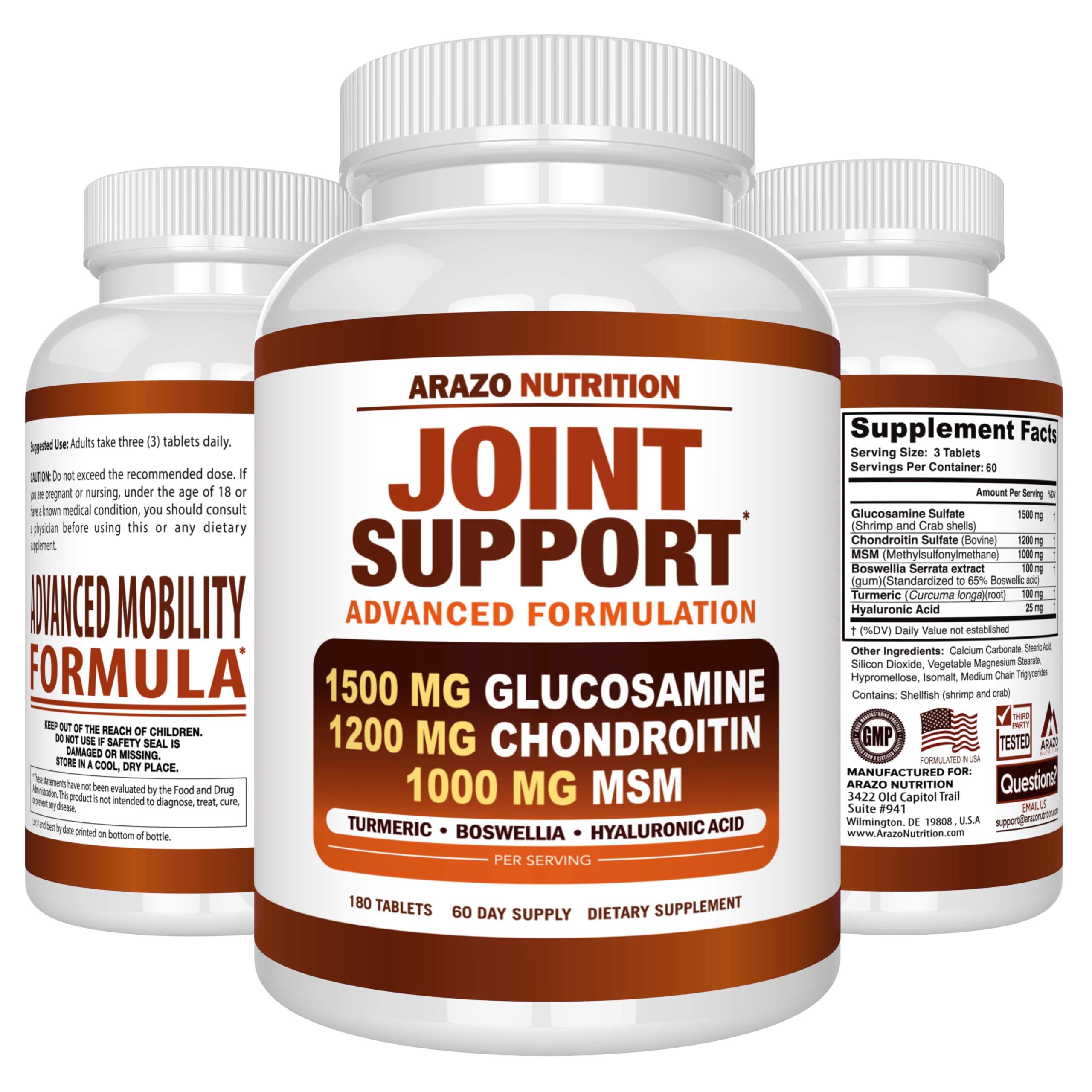 Arazo Nutrition product packaging and branding for joint support