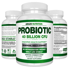 Two-pack bottle display of Arazo Nutrition Probiotic