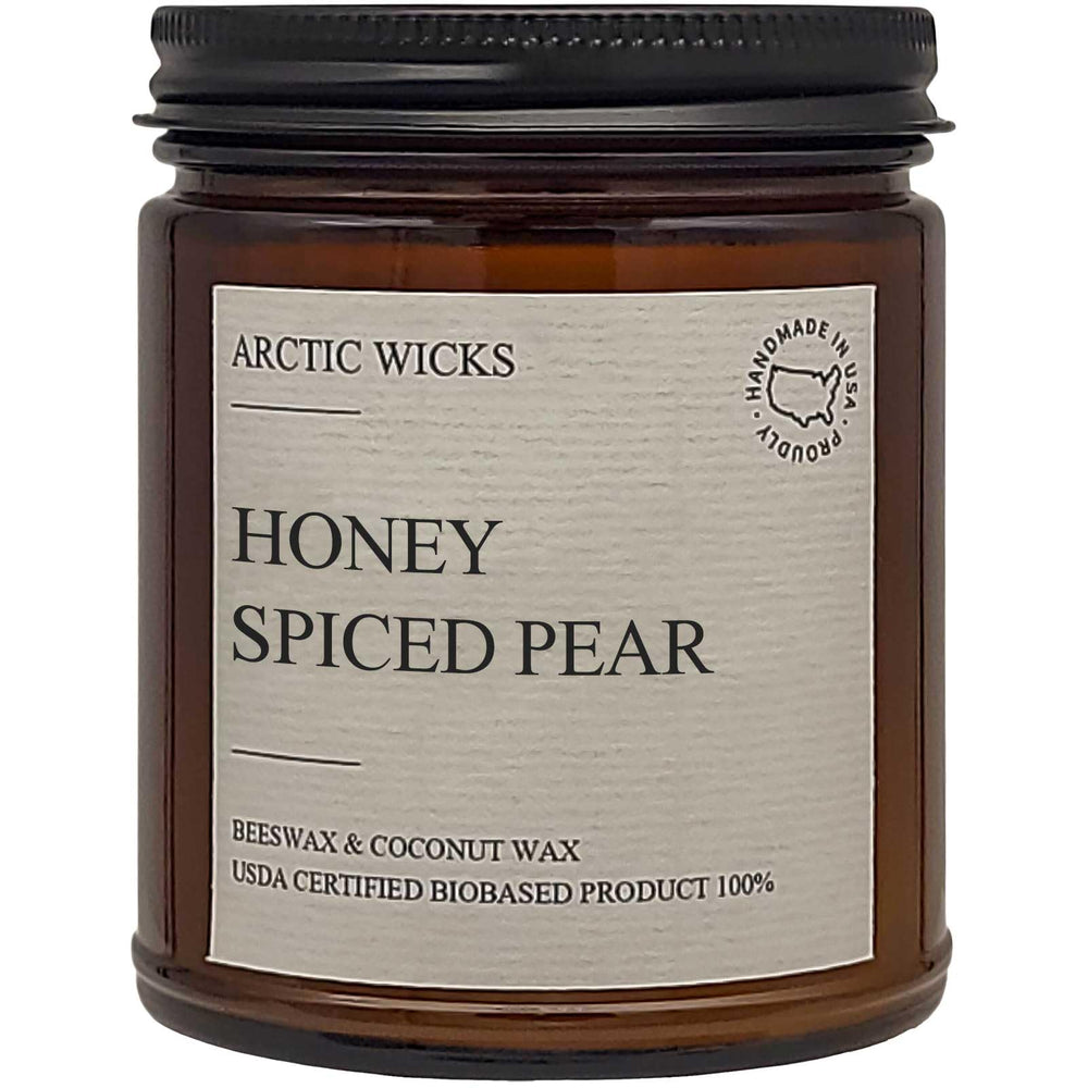 Arctic Wicks 9oz Amber Coconut & Beeswax Candle - Honey Spiced Pear