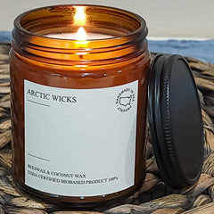 Arctic Wicks packaging and label for Honey Spiced Pear candle