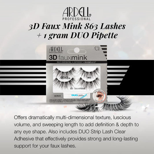 Ardell Duo Pipette clear adhesive for smooth, quick-drying lash application