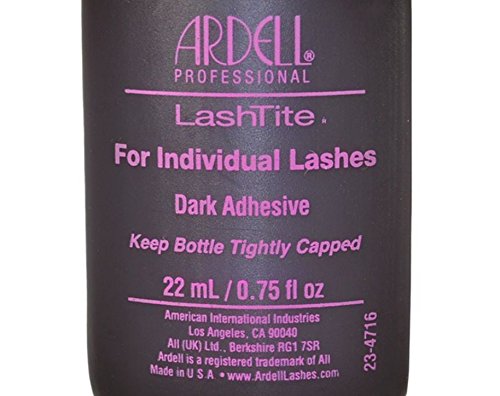 Ardell Lashtite Dark adhesive tube closeup highlighting waterproof hold