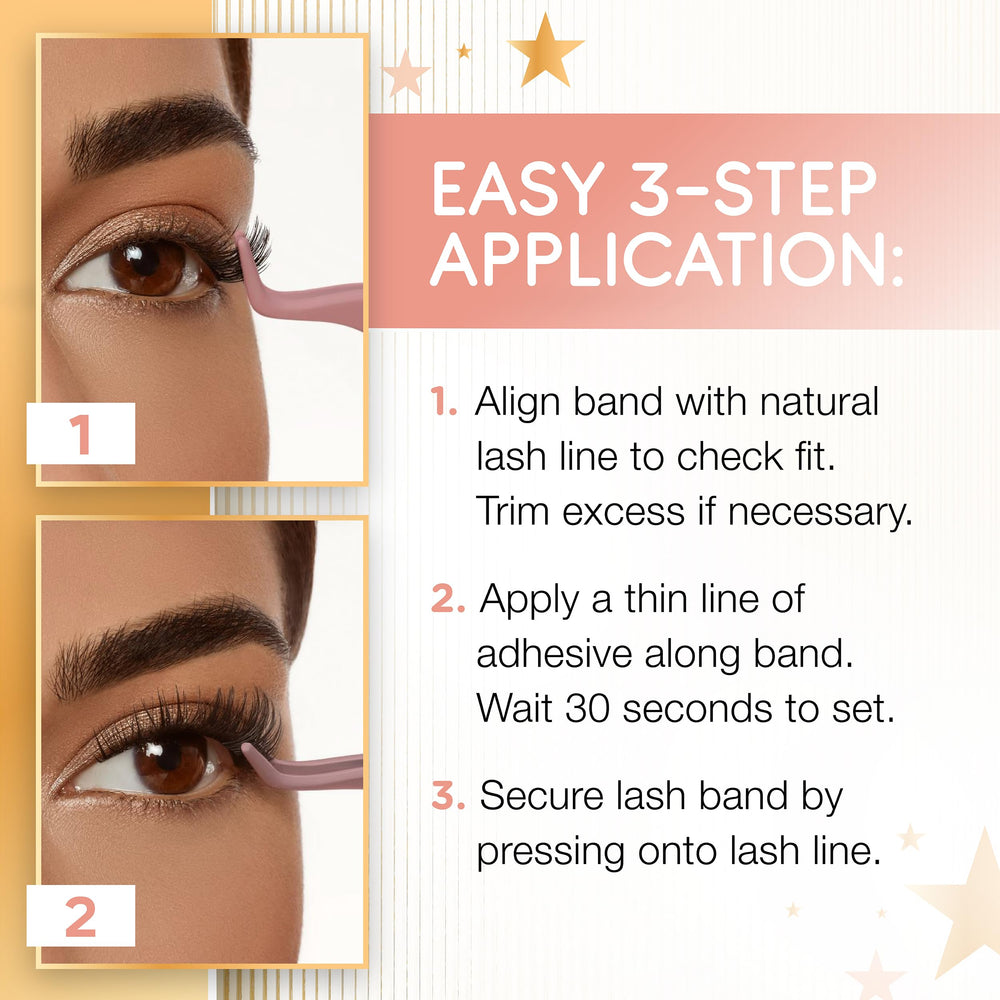 Ardell Naked Lashes 420 featherlight clusters offer comfortable all-day wear.
