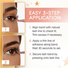 Ardell Naked Lashes 420 featherlight clusters offer comfortable all-day wear.