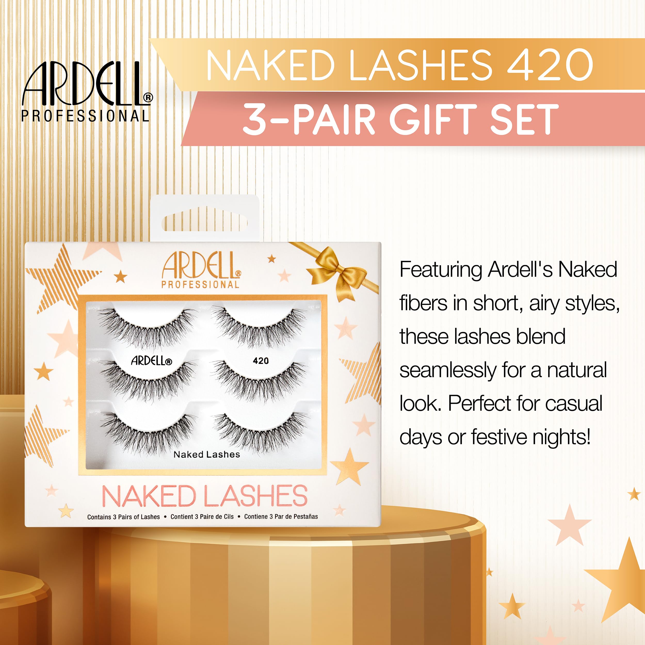 Ardell Naked Lashes 420 soft crisscross fibers mimic natural lash pattern.
