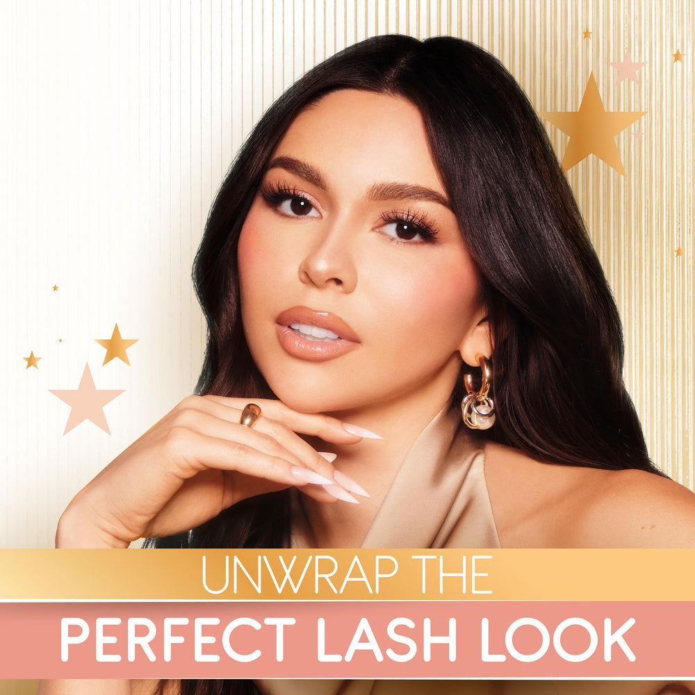 Ardell Naked Lashes 420 on-eye look demonstrates wispy natural enhancement.