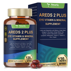 AREDS2 eye vitamins bottle with 120 softgels