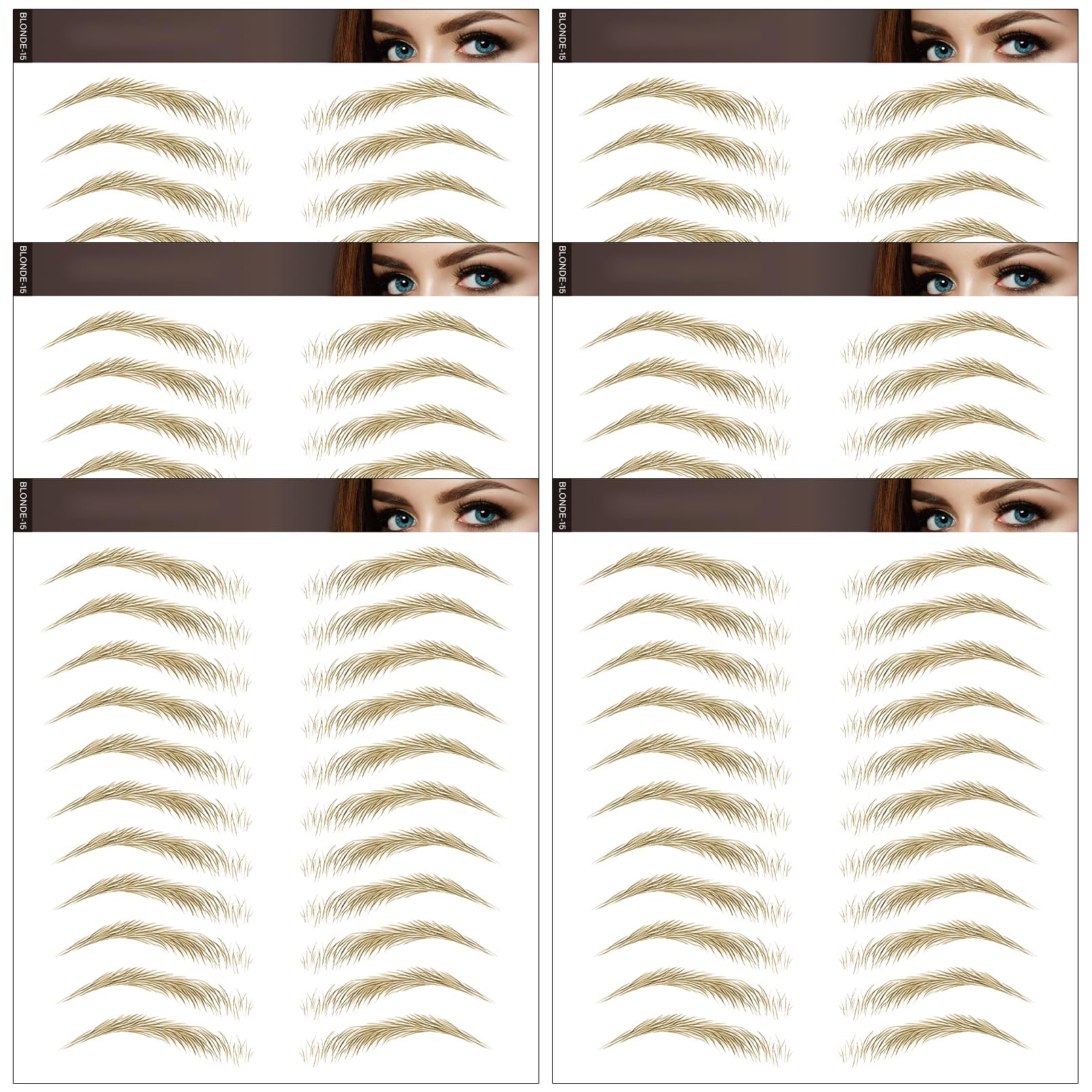 Aresvns Blonde Eyebrows Tattoo 66pairs for natural daily looks.