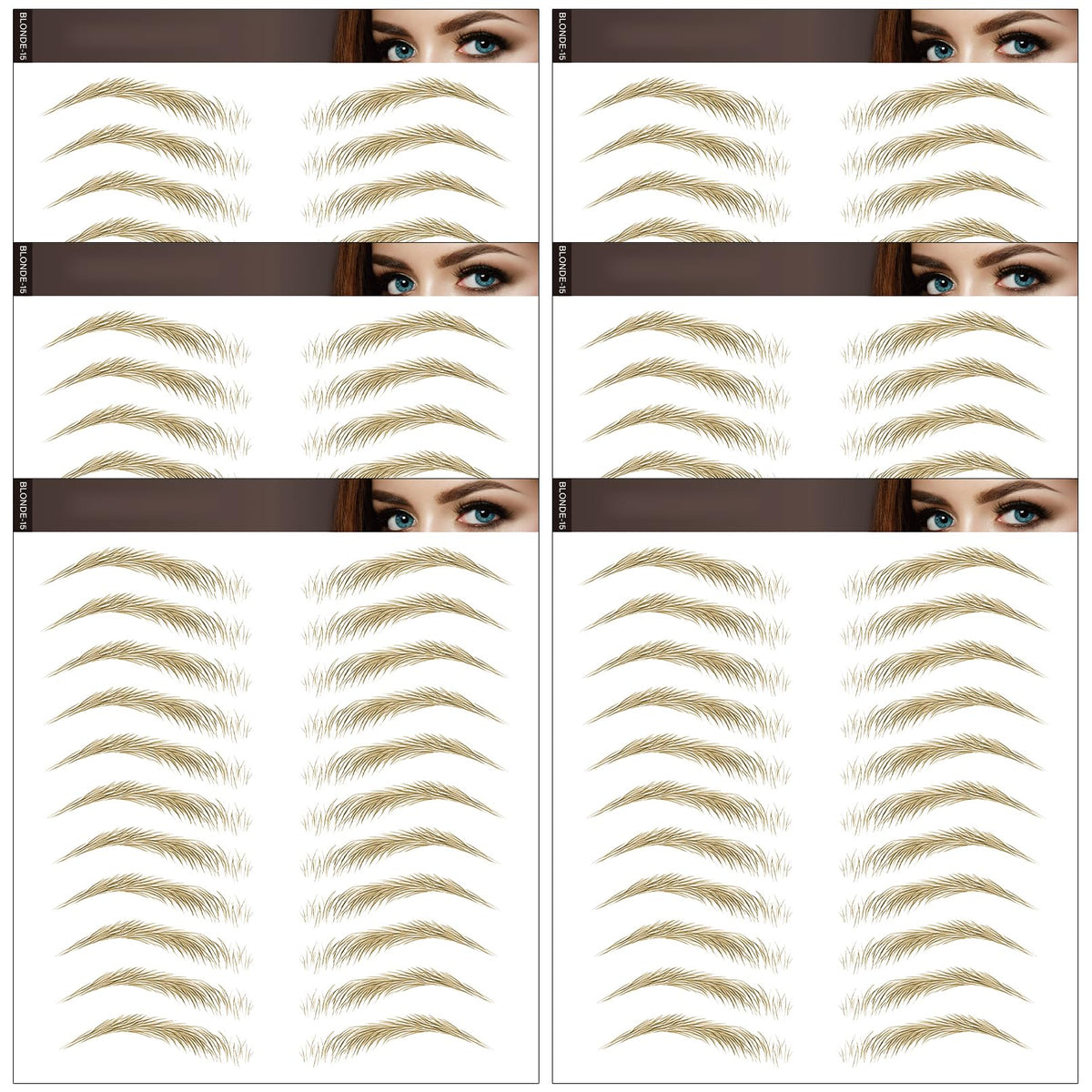 Aresvns Blonde Eyebrows Tattoo 66pairs for natural daily looks.