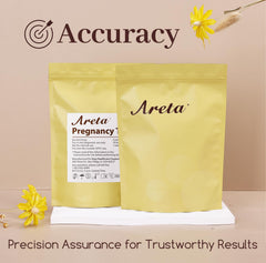Areta test strips being dipped into urine for 5-10 seconds