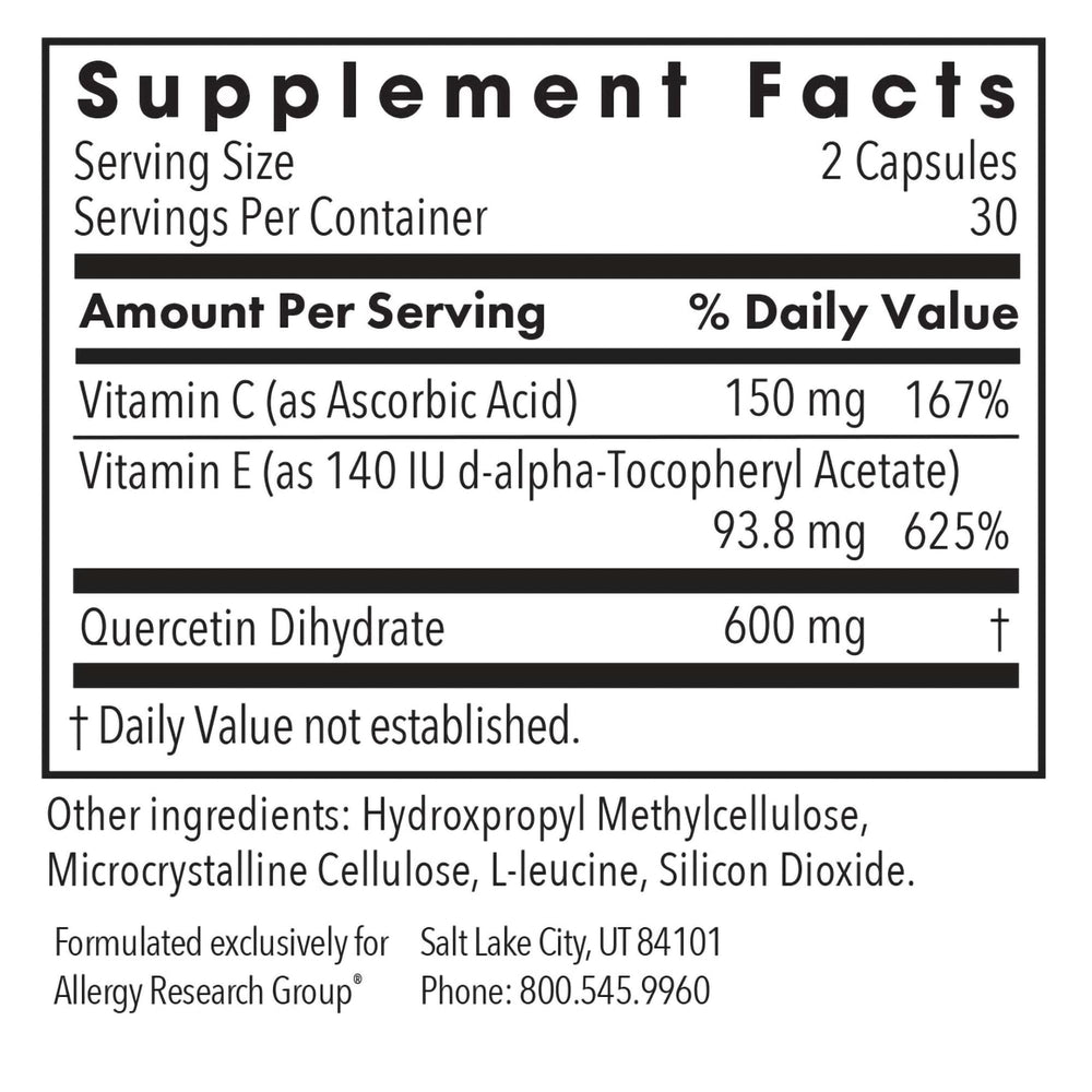 Quercetin 300 capsules in bottle
