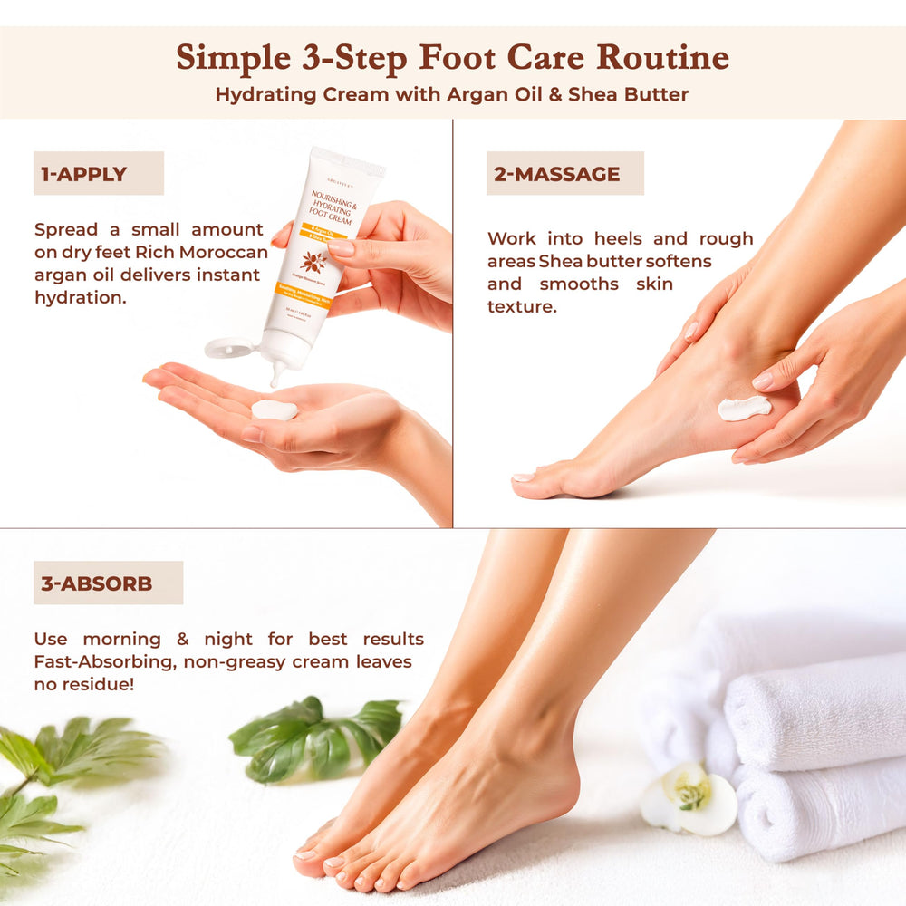 Non-sticky finish after applying Argaviva foot cream.