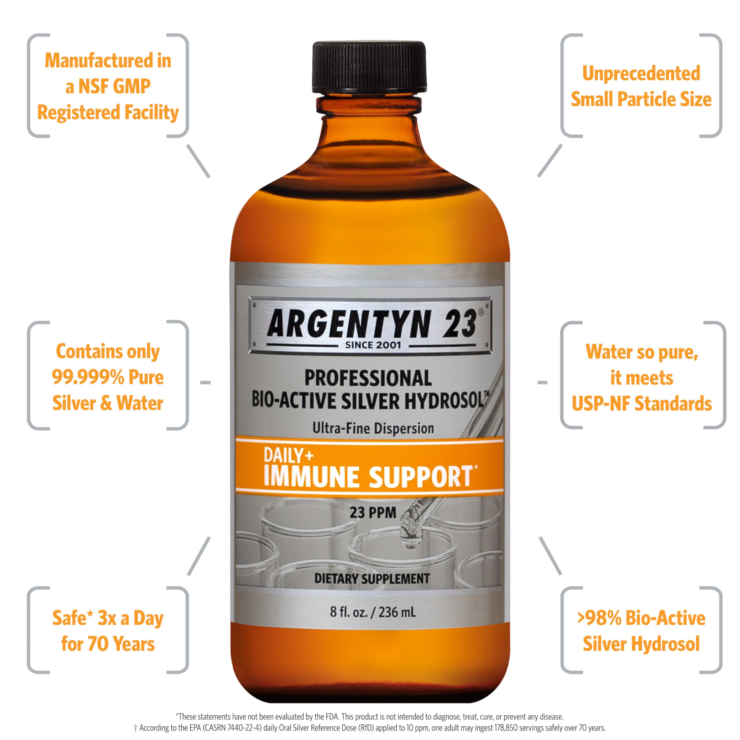 Argentyn 23 bio-active silver hydrosol 23 ppm close-up