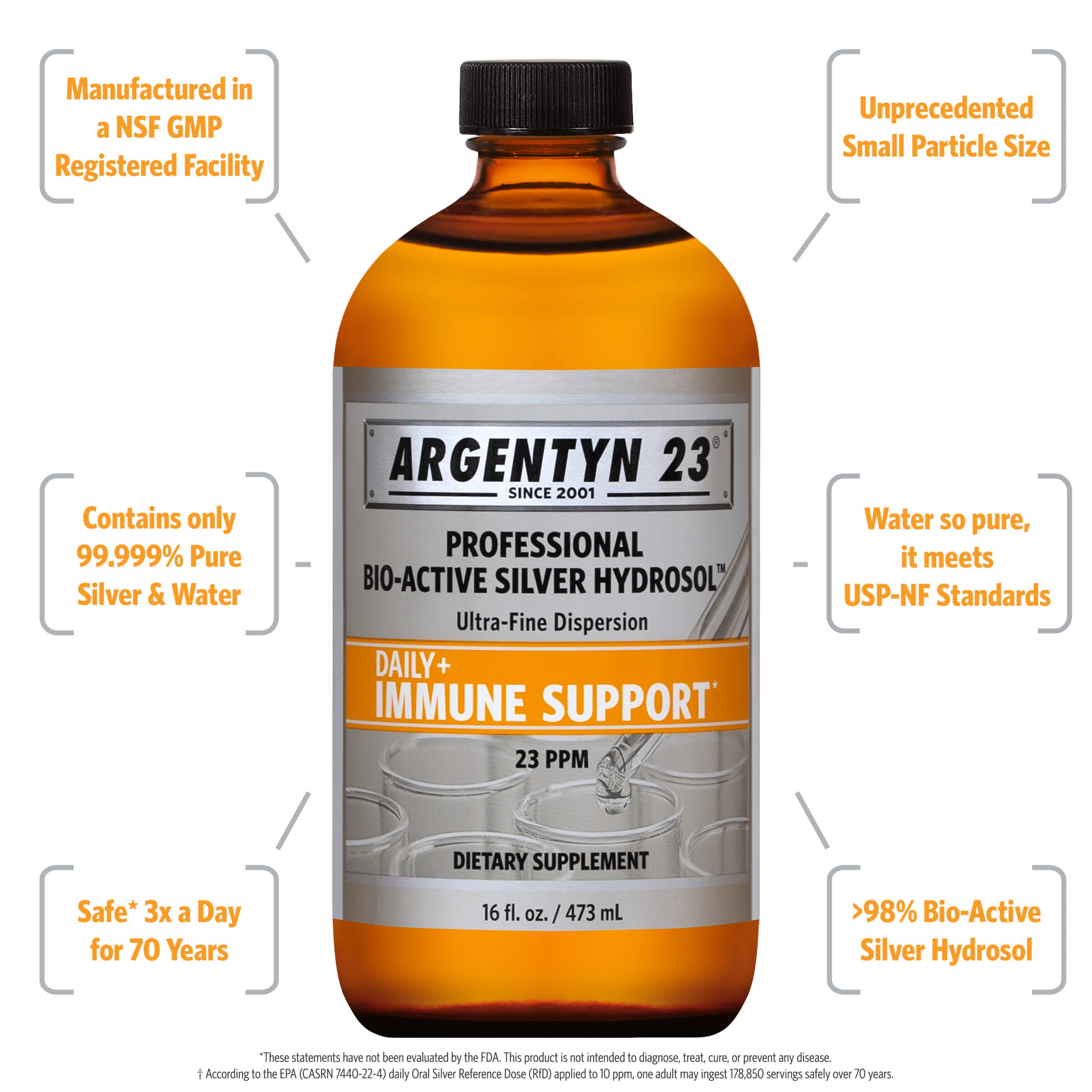 Argentyn 23 Professional Immune Support bottle – side view