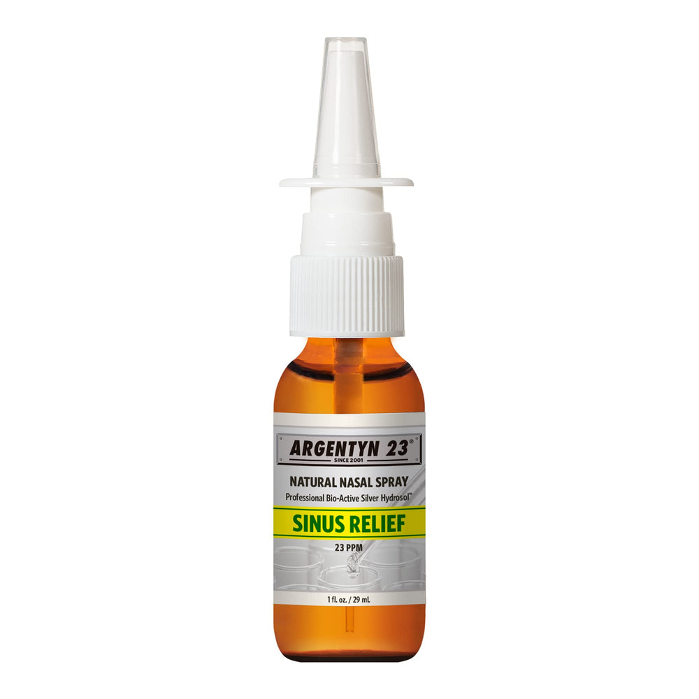 Argentyn 23 Sinus Relief nasal spray bottle on white background