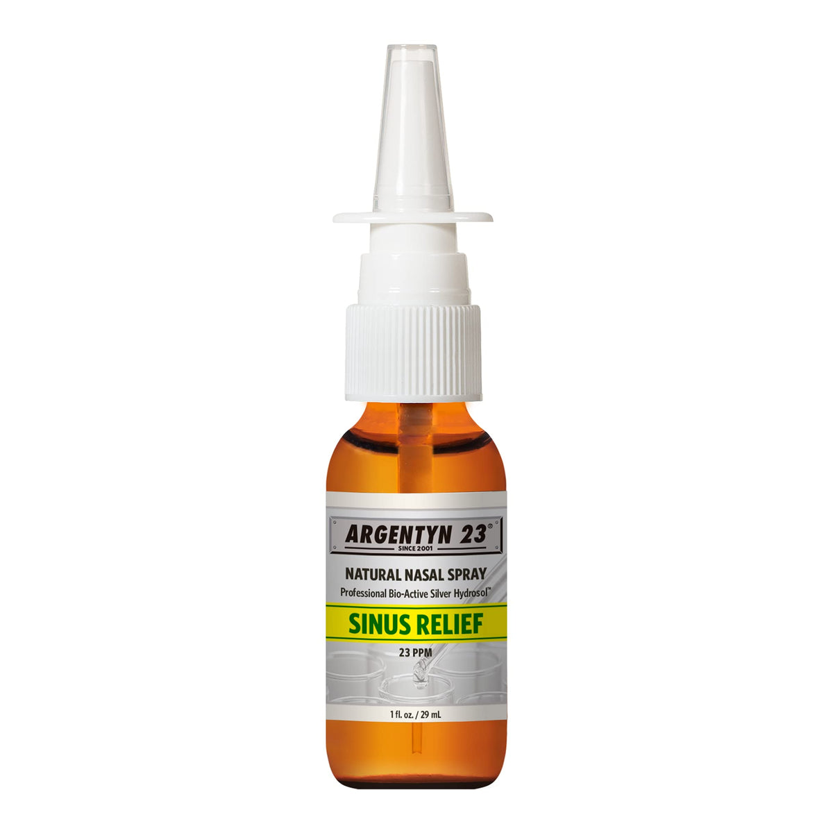 Argentyn 23 Sinus Relief nasal spray bottle on white background