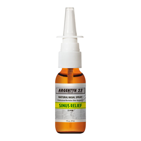 Argentyn 23 Sinus Relief nasal spray bottle on white background