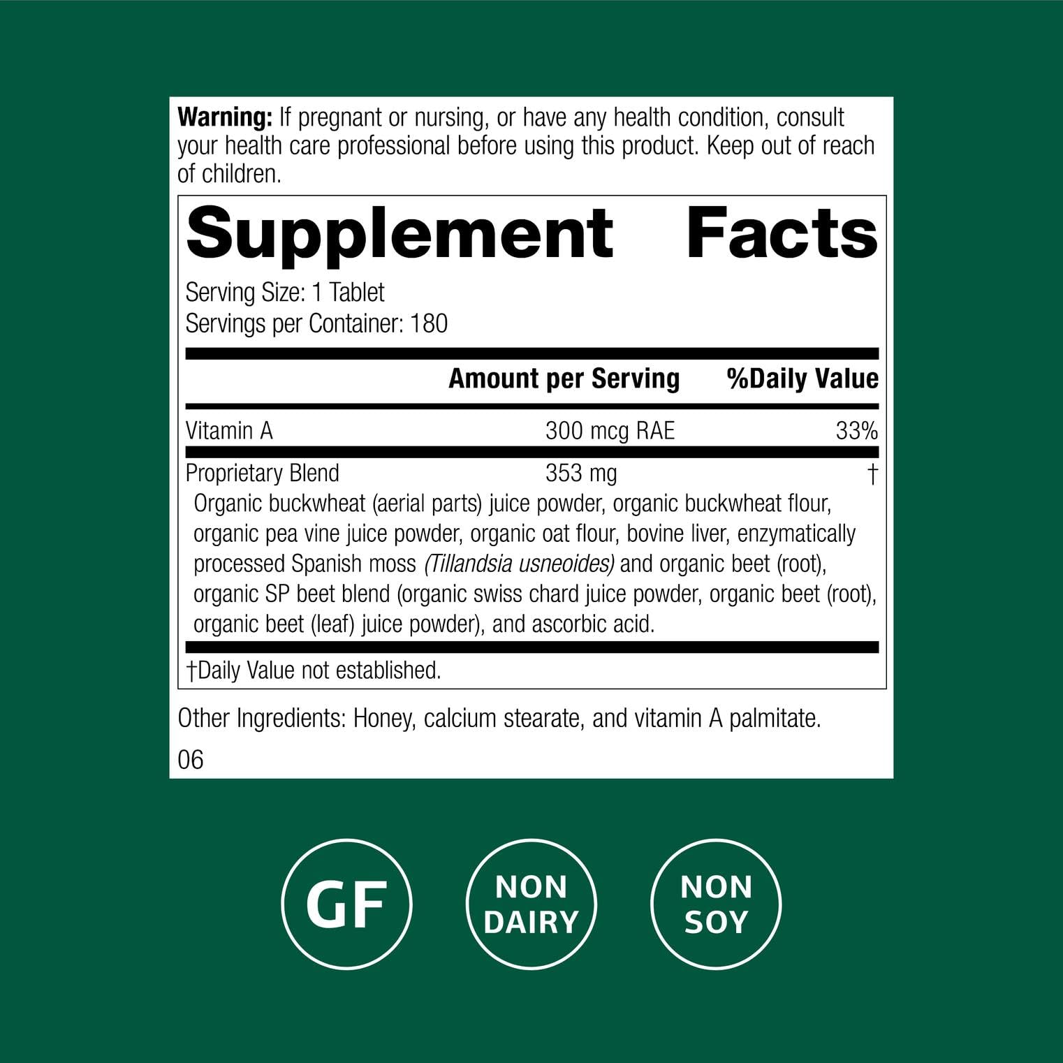 Ingredient panel of Arginex with liver and kidney support nutrients