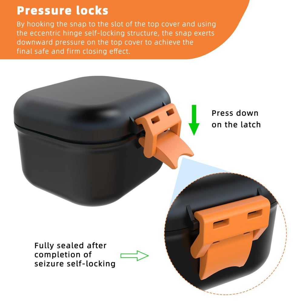 Leak-proof silicone seal around the lid of the denture bath cup
