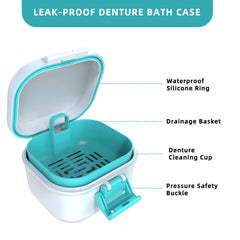 Portable denture soaking box suitable for braces and aligners