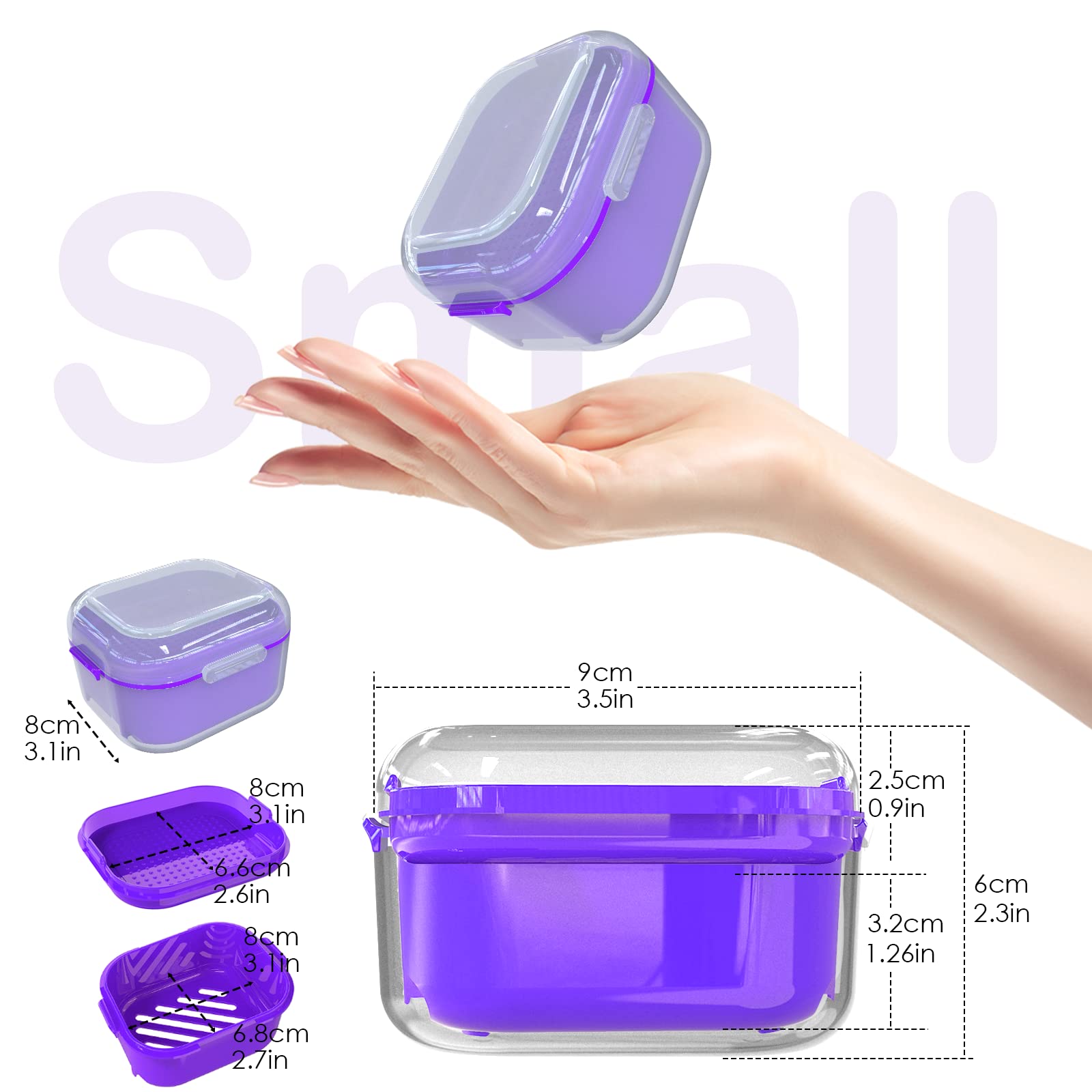Close-up of Built-In Drainage Tray in Denture Case