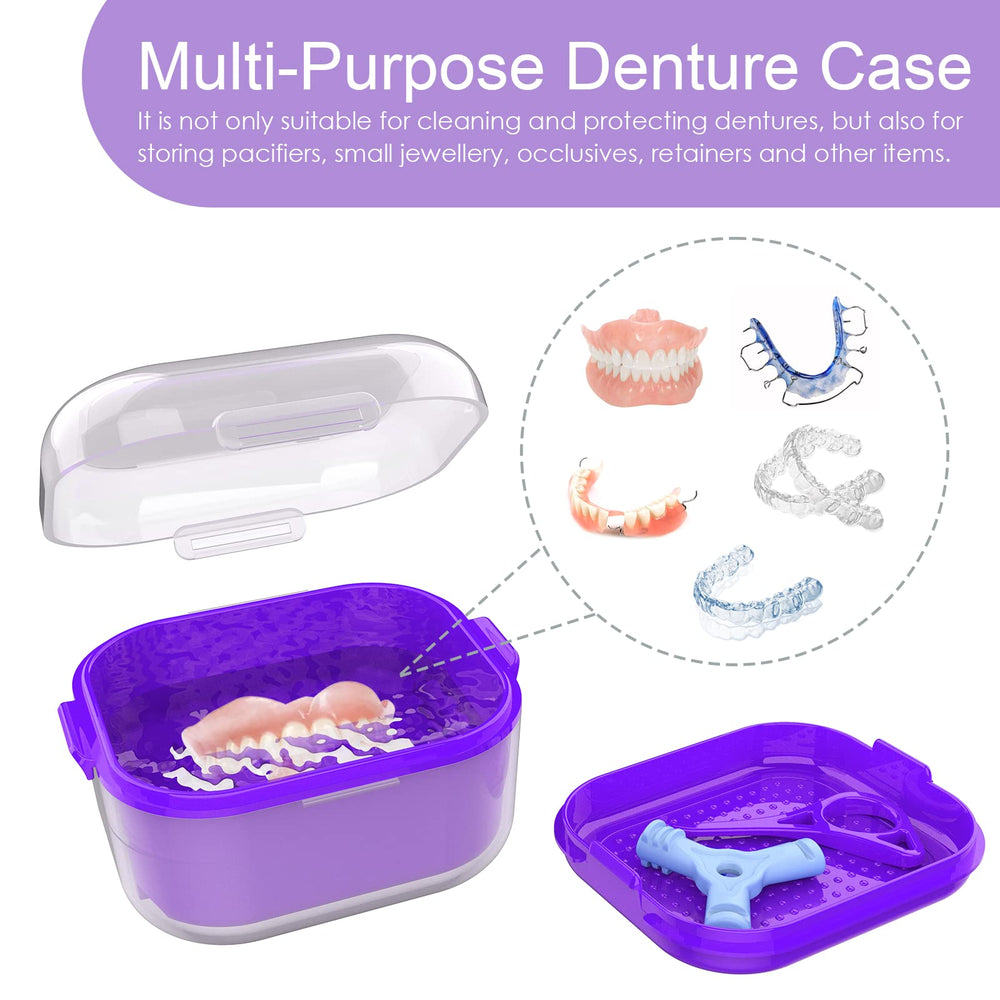 Open Denture Cleaning Case Showing Compact Interior