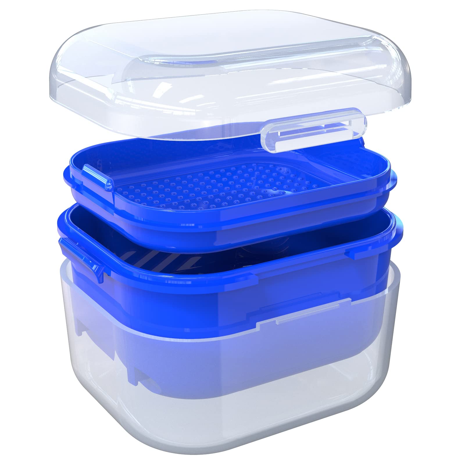Denture cup with hingeless lid
