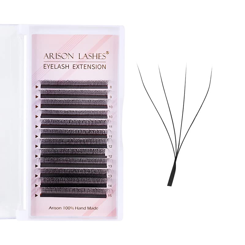 ARISON LASHES 4D W shape premade fans in matte black for faster lash styling.