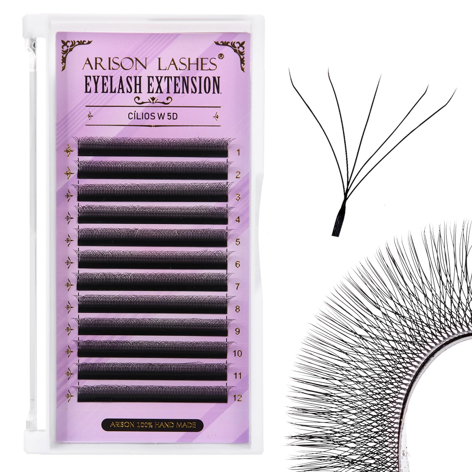 ARISON LASHES 5DW tray premade fans for rapid, voluminous looks.
