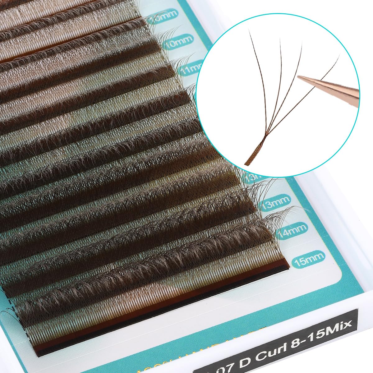 ARISON LASHES YY W-shape 4D fans offer versatile styling with mixed 8-15mm lengths.
