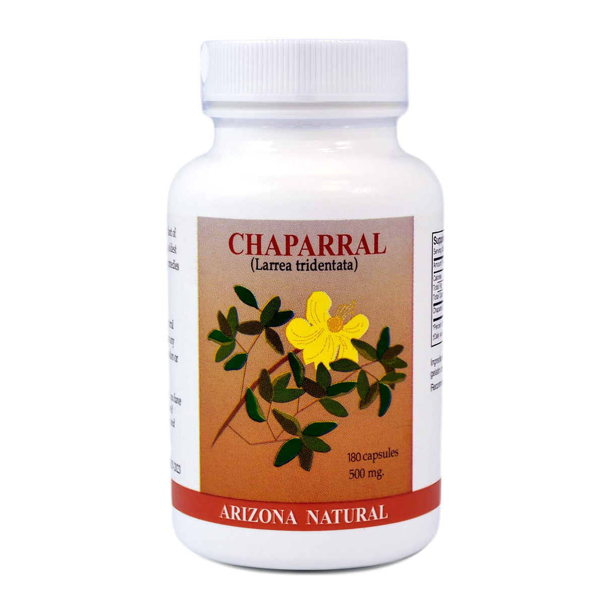 Bottle of Arizona Natural Chaparral 500 mg, 180 capsules