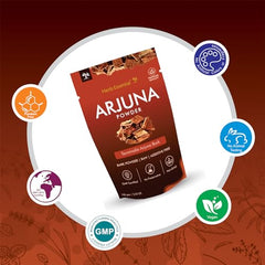 Close-up texture of arjuna bark powder