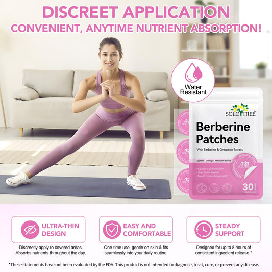 Berberine patch applied to skin with 3.5 cm diameter