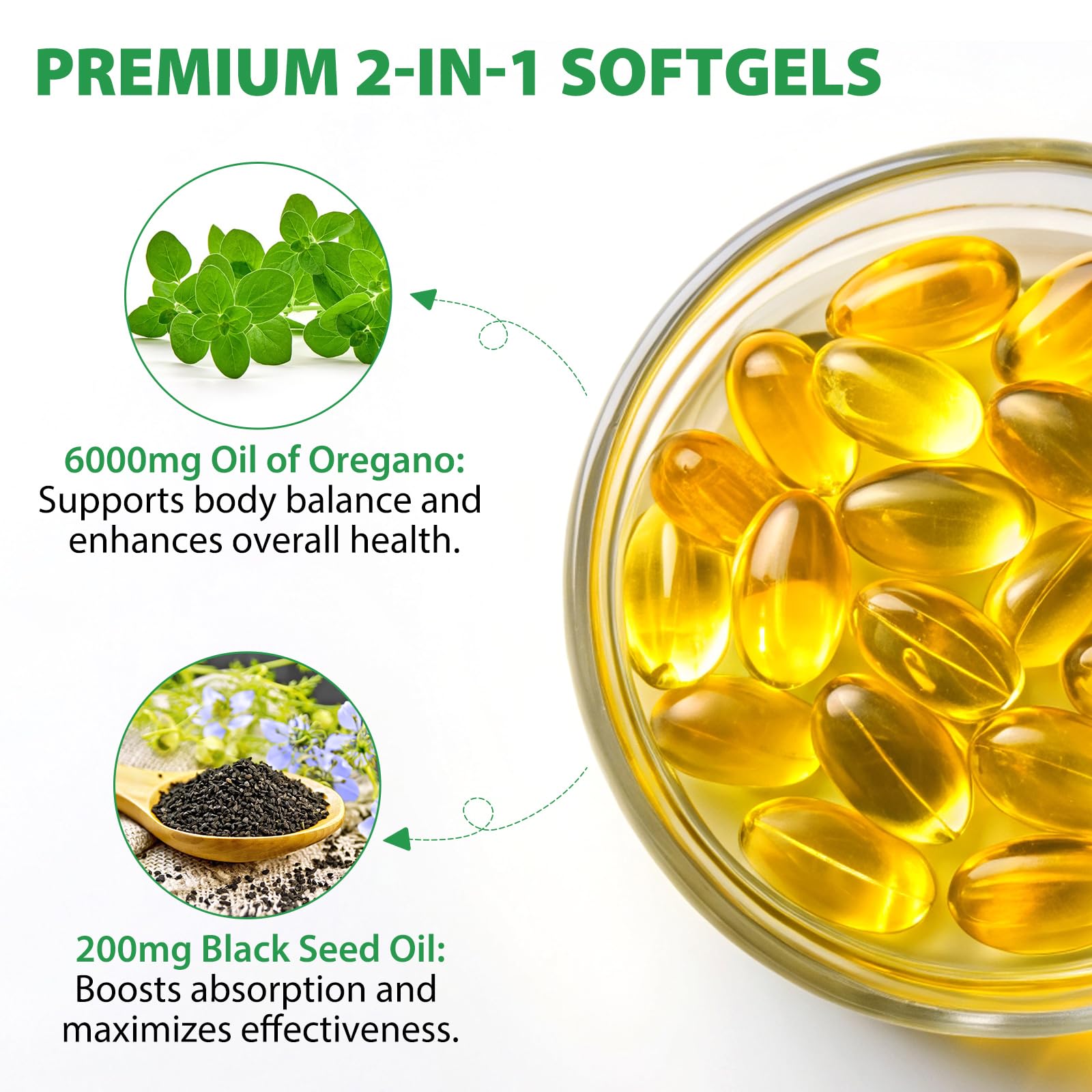 Natural, Non-GMO, Gluten-Free oregano oil capsules