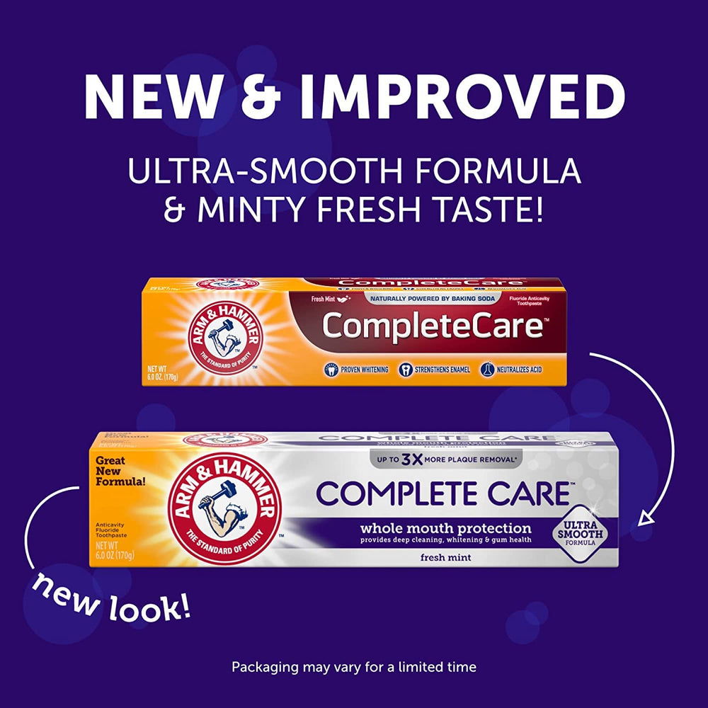 Packaging for Arm & Hammer Complete Care Stain Defense toothpaste